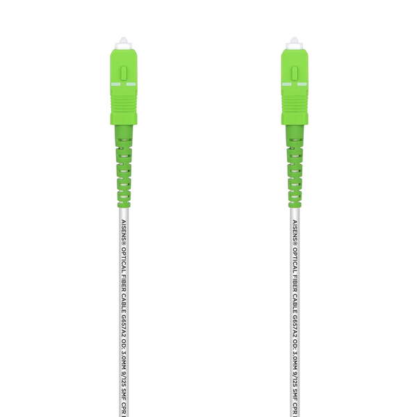 aisens cable fibra optica latiguillo g657a2 3.0 9/125 smf simplex cpr dca lszh sc/apc sc/apc 5.0m color blanco