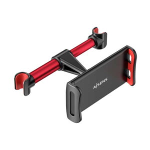 aisens soporte coche ajustable (1 pivote) para reposacabezas para telefono / tablet color rojo
