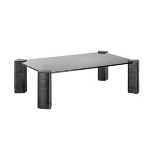 aisens soporte elevador cristal para monitor/portatil color negro