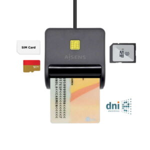 aisens lector de tarjeta inteligente dni con lector de tarjetas sim sd micro sd mmc rs mmc mmc micro color negro