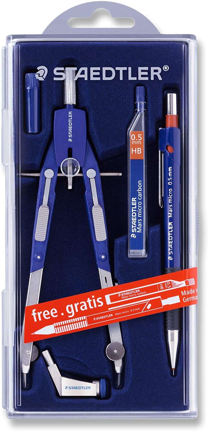 staedtler mars 552 compas de precision diametro maximo 350mm compas de aiuste rapido patas articuladas aguja intercambiable mina intercambiable
