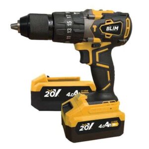 blim taladro percutor a bateria 20v 4ah motor sin escobillas 68nm par maximo 2 velocidades 0 500/0 2000rpm incluye 2 baterias y maletin de transporte
