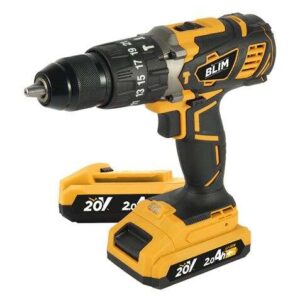 blim taladro percutor a bateria 20v 2ah 58nm par maximo 2 velocidades 0 450/0 1800rpm incluye 2 baterias y maletin de transporte