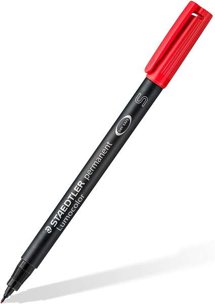 staedtler lumocolor permanent 313 rotulador permanente de punta fina trazo 0.4mm aprox secado rapido color rojo