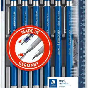 staedtler mars technico 780 pack de 6 portaminas tecnicos mina de 2mm zona de agarre hecha en metal sacapuntas integrado en el mango