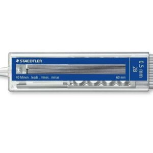 staedtler mars micro carbon 255 tubo con 40 minas finas de grafito mina 2b 0.5mm alta resistencia a la rotura