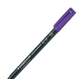 staedtler lumocolor 317 rotulador permanente punta media redonda trazo 1mm aprox capuchon con clip secado rapido color violeta