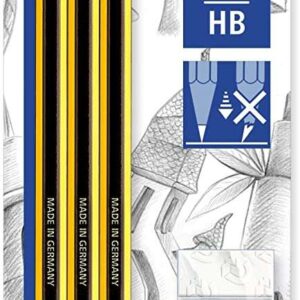 staedtler noris 120 pack de 3 lapices de grafito hexagonales 2hb + 1 gomas de borrar mars plastic madera de bosques sostenibles