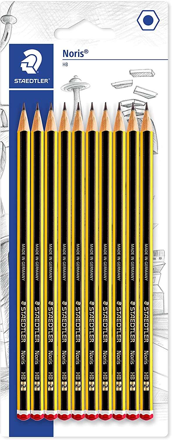 staedtler noris 120 pack de 10 lapices de grafito hexagonales hb resistencia a la rotura madera de bosques sostenibles