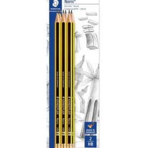 staedtler noris 122 pack de 6 lapices de grafito hexagonales 2hb con goma resistencia a la rotura madera de bosques sostenibles