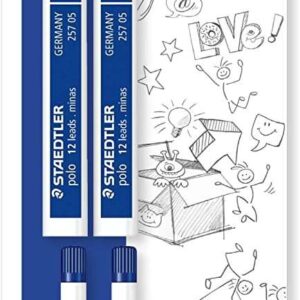 staedtler mars micro carbon 257 pack de 4 tubos de minas con 12 minas hb de 0.5mm resistencia a la rotura 90% procedente de materiales naturales