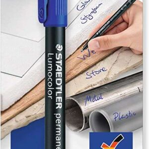 staedtler lumocolor permanent 317 rotulador permanente de punta fina trazo 1mm para casi todas las superficies secado rapido color azul