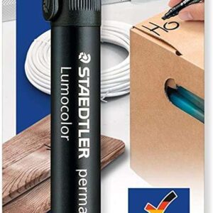 staedtler lumocolor 350 pack de 1 rotulador permanente con punta biselada punta 2 5mm tinta antisecado recargable color negro
