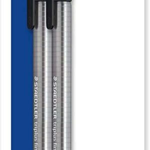 staedtler triplus fineliner 334 pack de 2 rotuladores de punta fina trazo de 0.3mm aprox diseño ergonomico tinta base de agua color negro