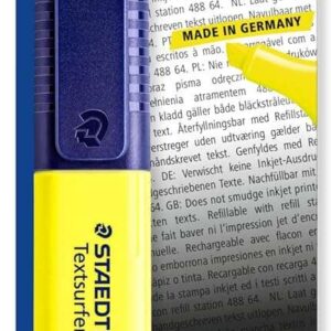 staedtler textsurfer classic 364 marcador fluorescente punta biselada 1 5mm aprox secado rapido color amarillo fluorescente