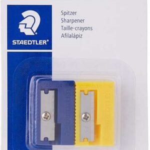 staedtler pack de 2 sacapuntas de plastico angulo de afilado 23º 1 agujero