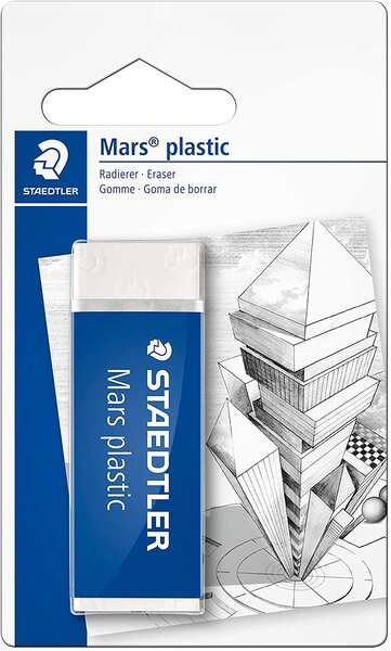staedtler mars plastic 526 50 goma de borrar plastico alta precision color blanco
