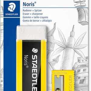staedtler noris 526 pack de 1 goma de borrar de plastico + 1 sacapuntas de plastico