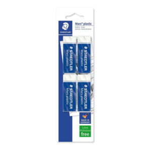 staedtler mars plastic 526 50 pack de 4 gomas de borrar plastico alta precision color blanco