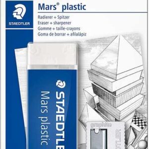 staedtler pack de 1 goma de borrar mars plastic + 1 sacapuntas de metal 510