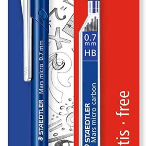 staedtler mars micro pack de 1 portaminas 0.7mm + 1 tubo de 12 minas minas hb zona de agarre de goma