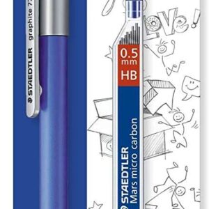 staedtler graphite 777 1 portaminas 0.5mm + 1 tubo de minas hb cuerpo engomado guia de mina antirrotura colores surtidos