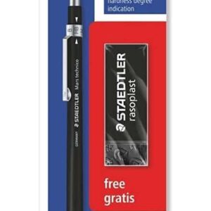 staedtler mars technico 780 c pack de 1 portaminas tecnico de 2mm + 1 goma de borrar rasoplast