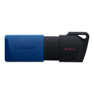 kingston datatraveler exodia m memoria usb 64gb usb 3.2 gen 1 capuchon movil enganche para llavero color negro/azul (pendrive)