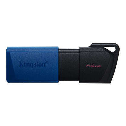kingston datatraveler exodia m memoria usb 64gb usb 3.2 gen 1 capuchon movil enganche para llavero color negro/azul (pendrive)