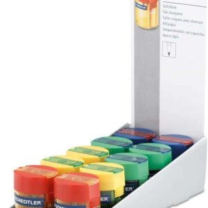 staedtler sacapuntas con deposito de 1 orificio hasta 8.2mm angulo de afilado 23º colores surtidos