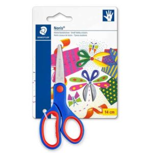 staedtler noris 965 tijera escolar de seguridad agarre ergonomico suave cuchillas romas longitud 14cm
