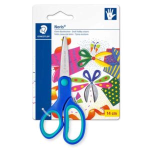 staedtler noris 965 tijera escolar de seguridad zurdos agarre ergonomico suave cuchillas romas longitud 14cm