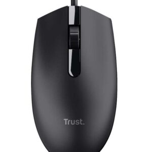 trust basi raton usb 1200dpi 3 botones uso ambidiestro cable de 1.60m color negro