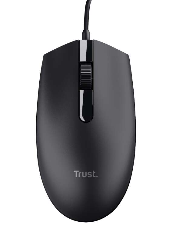 trust basi raton usb 1200dpi 3 botones uso ambidiestro cable de 1.60m color negro