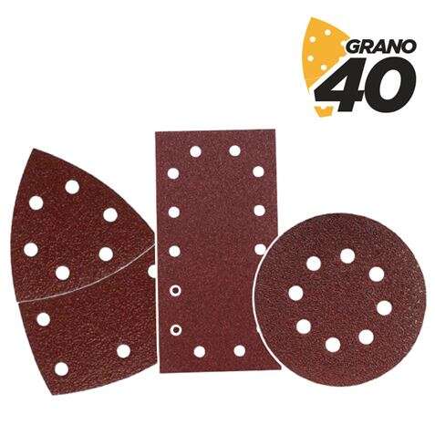 blim pack de 9 lijas con velcro para lijadora bl0151 grano 40 3 formatos