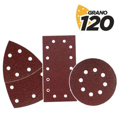 blim pack de 9 lijas con velcro para lijadora bl0151 grano 120 3 formatos
