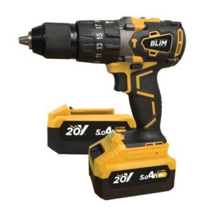 blim taladro percutor a bateria 20v 5ah motor sin escobillas 68nm par maximo 2 velocidades 0 500/0 2000rpm incluye 2 baterias y maletin de transporte