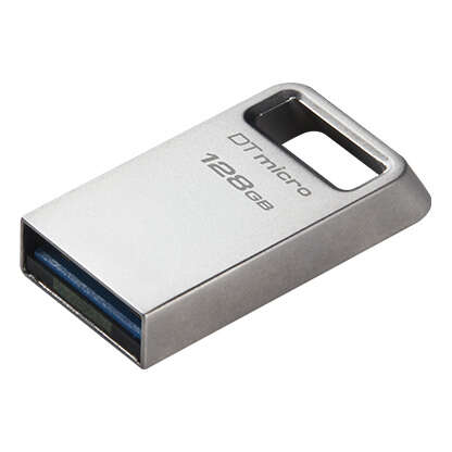 kingston datatraveler micro memoria usb 128gb usb 3.2 gen 1 ultracompacta y ligera enganche para llavero cuerpo metalico (pendrive)