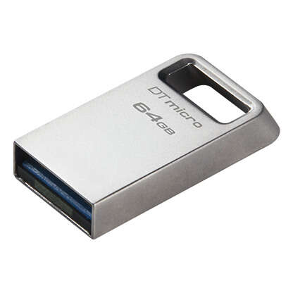 kingston datatraveler micro memoria usb 64gb usb 3.2 gen 1 ultracompacta y ligera enganche para llavero cuerpo metalico (pendrive)