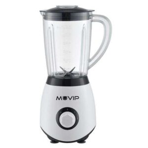 muvip batidora de vaso 1300w 1.5l 2 velocidades chuchillas de acero inoxidable funcion pica hielo bloqueo de seguridad