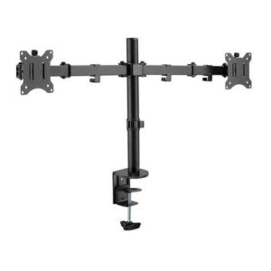 cromad soporte de mesa con brazos articulados para 2 monitores de 13" 32" giratorio, inclinable y extensible gestion de cables peso max. total 16kg vesa 100x100mm