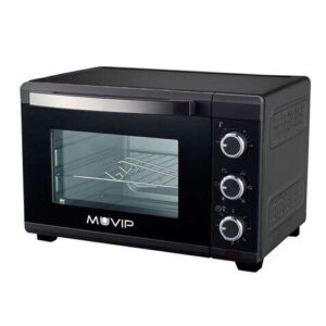 muvip horno 1600w 25l regulador de temperatura 100º 230º exterior de acero con revestimiento selector de tiempo puerta de cristal templado