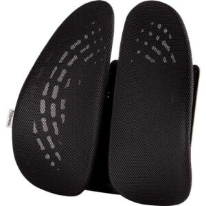 fellowes back angel respaldo ergonomico moldeable ajustable en 7 alturas adaptable a la mayoria de sillas color negro