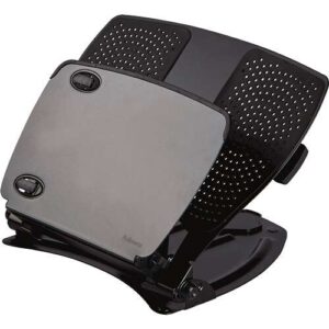fellowes professional series soporte para portatil ajustable en 9 alturas 4 puertos usb incorporados ranuras de ventilacion plegable color negro