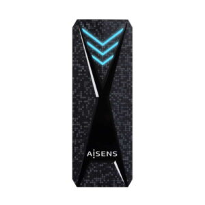 aisens carcasa externa ssd m.2 ngff/nvme usb c 3.2 gen2 iluminacion led rgb