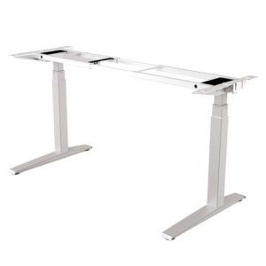fellowes estructura metálica para mesa regulable en altura levado 4 configuraciones de memoria motor dual silenciosa y rapida color plata