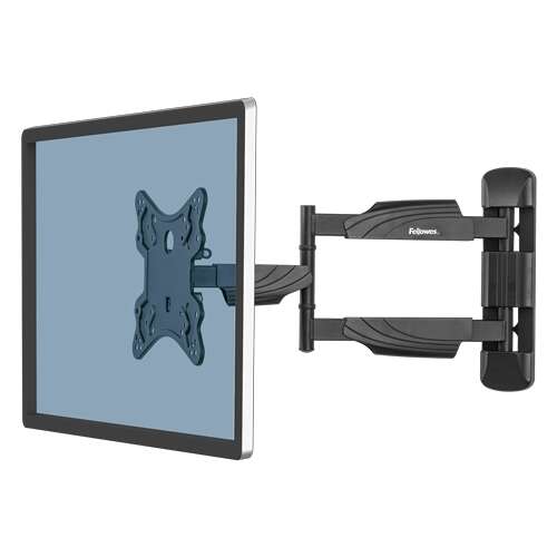 fellowes soporte de pared para tv brazo articulado de 23 a 55" hasta 35kg sistema de gestion de cables integrado color negro