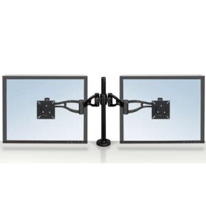 fellowes professional series brazo doble para monitor ajustable en altura regulable en profundidad regulable en inclinacion hasta 10kg color negro