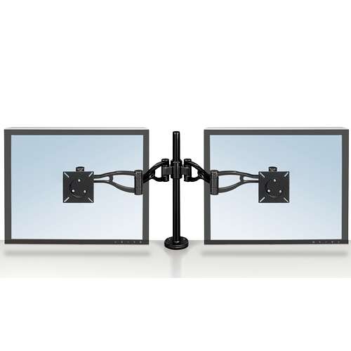fellowes professional series brazo doble para monitor ajustable en altura regulable en profundidad regulable en inclinacion hasta 10kg color negro