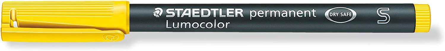 staedtler lumocolor permanent 313 rotulador permanente de punta fina trazo 0.4mm aprox secado rapido color amarillo